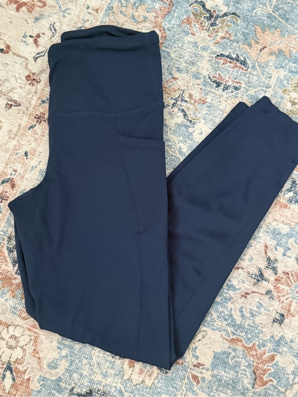 (4 for $20) YOGALICIOUS LUX Navy High-Waist Active Leggings - small - Euc